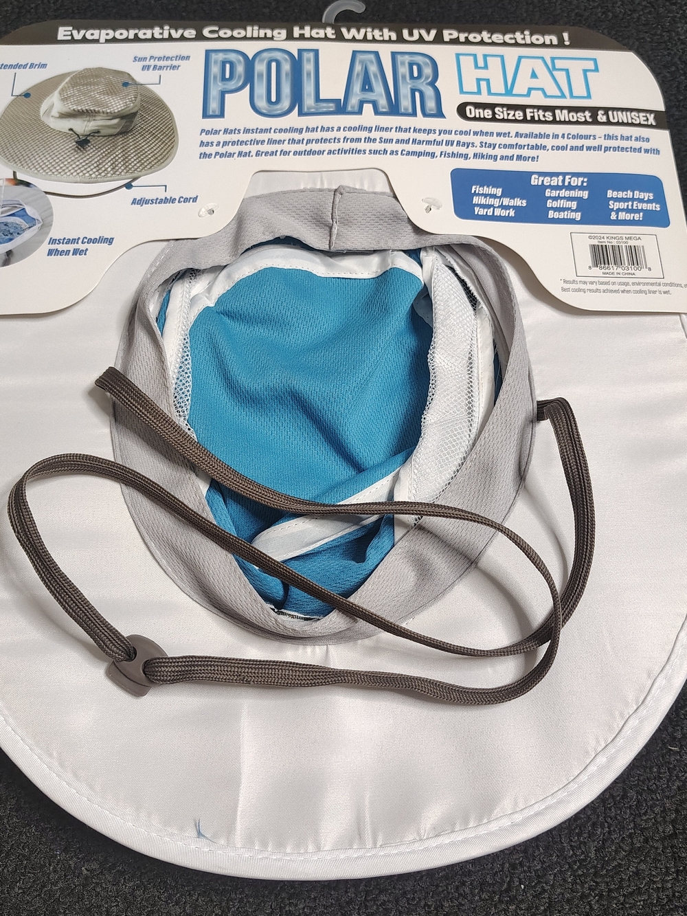 14" Polar Hat Keeps You 20ºF Cooler UV Protection Evaporative Cooling New - Picture 2 of 2